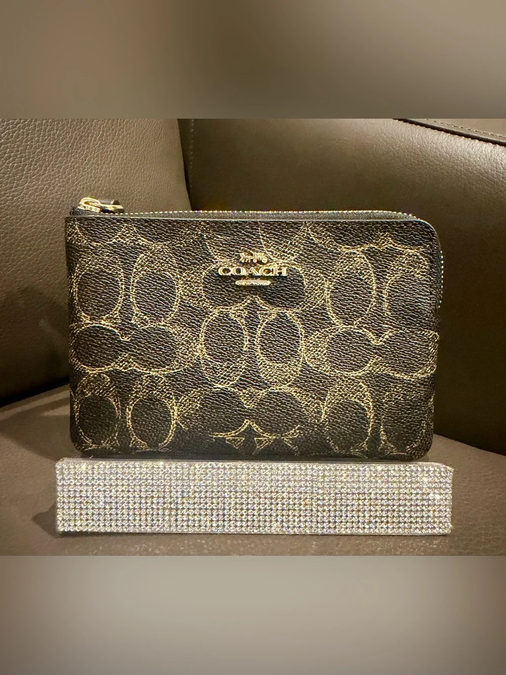 Coach Signature Corner Zip Wristlet